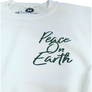 "PEACE ON EARTH" Sweatshirt -  White