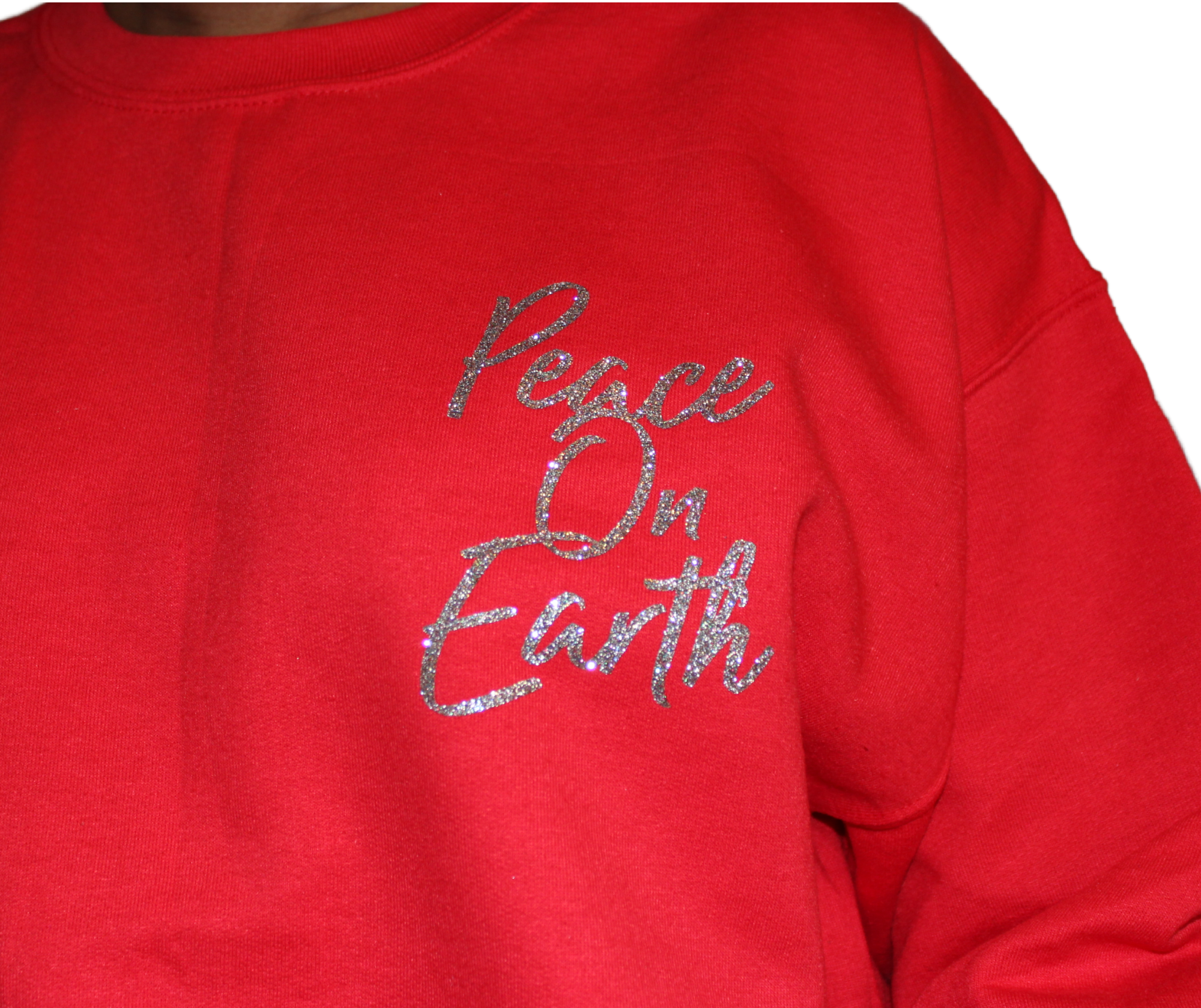 "PEACE ON EARTH" Sweatshirt - Red