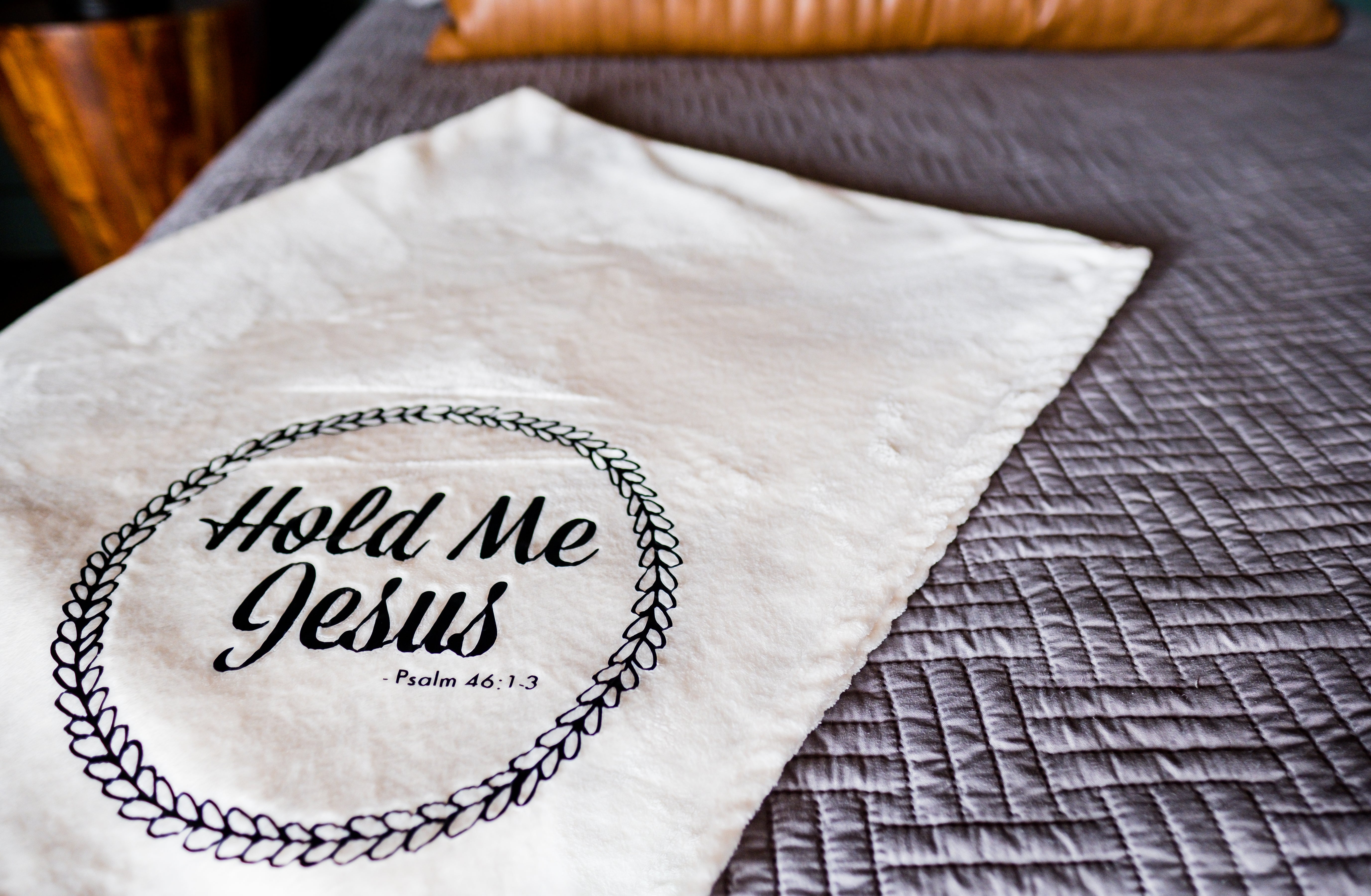 "Hold Me Jesus" Fleece Blanket