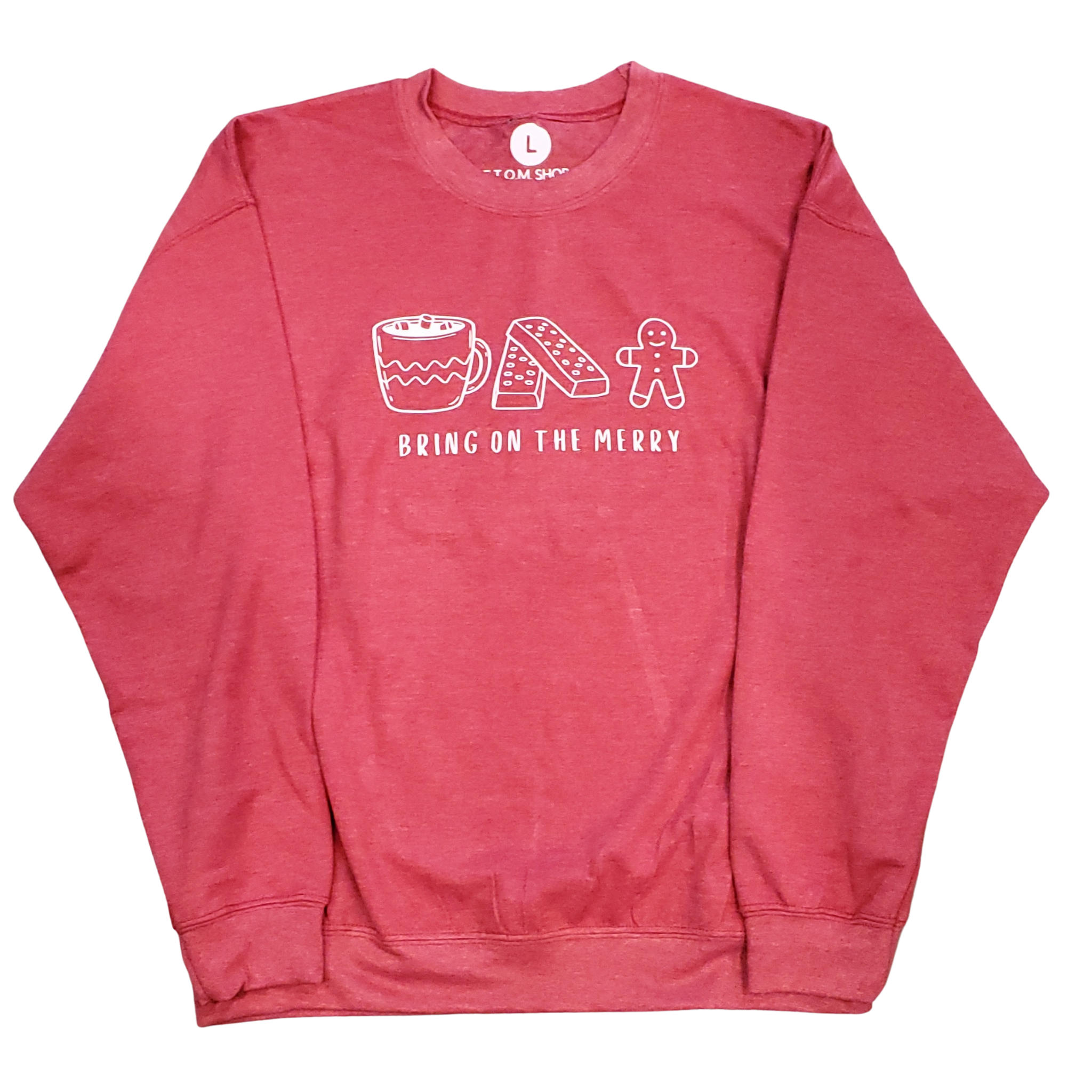 "BRING ON THE MERRY" - Sweatshirt - Heather Red