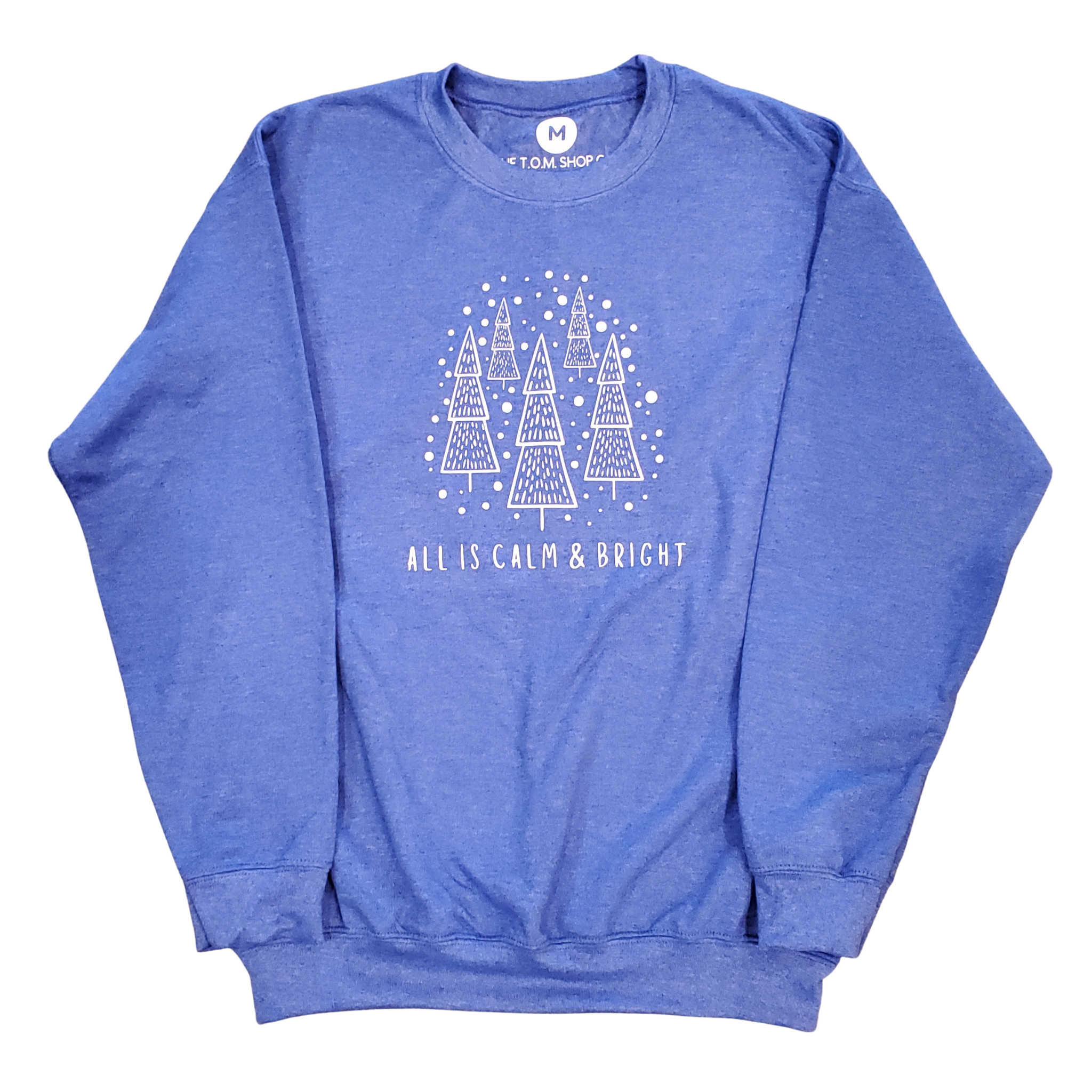 "CALM & BRIGHT" - Sweatshirt - Heather Blue